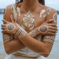 Custom metallic gold temporary hand body sticker tattoo